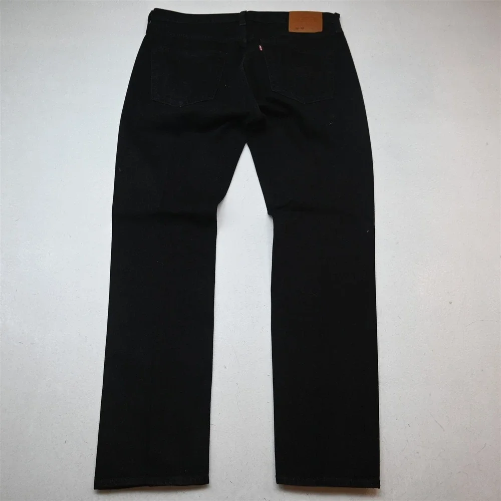 Levis 35x32 Black Stretch Denim 28894 501 CT Slim Taper Button Fly Mens Jeans